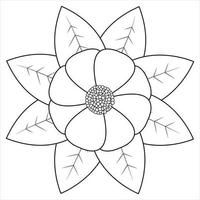 magnolia bloem kleurboek. vector illustratie