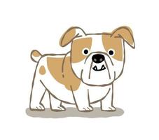 lijntekeningen bulldog kind illustratie vector