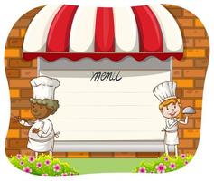 Chef-koks en menu vector