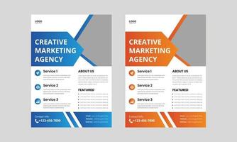 creatieve zakelijke flyer-sjabloon. corporate marketingbureau flyer folderontwerp. omslag, a4-formaat, poster, zakelijk flyerontwerp vector