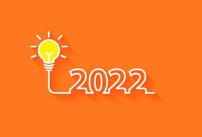 2022 Nieuwjaar creativiteit gloeilamp inspiratie ideeën concept, vectorillustratie vector