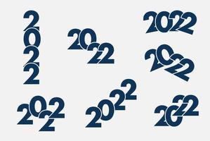 2022 gelukkig nieuwjaar logo tekstontwerp, vectorillustratie vector