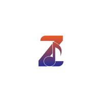 letter z logo icoon met muzieknoot ontwerp symbool sjabloon vector