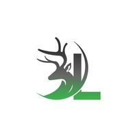 letter l pictogram logo met herten illustratie ontwerp vector