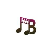 letter b logo icoon met muzieknoot ontwerp symbool sjabloon vector