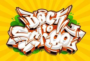 Terug naar school Graffiti belettering vector