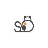 kat pictogram logo met letter s sjabloon ontwerp vector