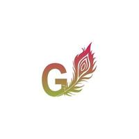 letter g met veer logo pictogram ontwerp vector