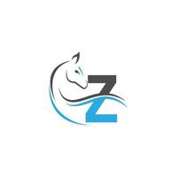 letter z pictogram logo met paard illustratie ontwerp vector