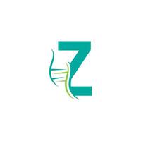 dna pictogram logo met letter z sjabloonontwerp vector