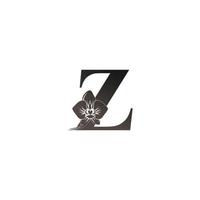 letter z logo icoon met zwarte orchidee ontwerp vector