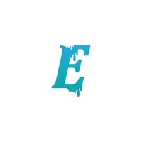 smeltende letter e pictogram logo ontwerpsjabloon vector