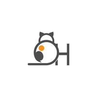 kat pictogram logo met letter h sjabloon ontwerp vector