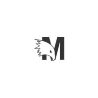 letter m logo pictogram met falcon hoofd ontwerp symbool sjabloon vector