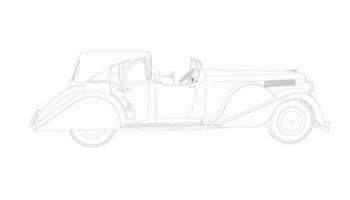 oude auto ontwerp lijntekeningen vector