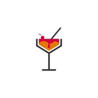 cocktail drinken pictogram logo vector ontwerpsjabloon