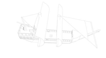 klassieke zeilboot in lineaire stijl vector