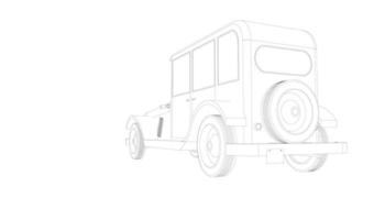 klassieke auto ontwerp lijntekeningen vector