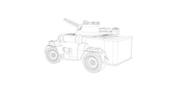 lijntekeningen van militaire tanks vector