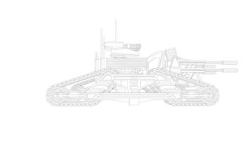 lijntekeningen van militaire tanks vector