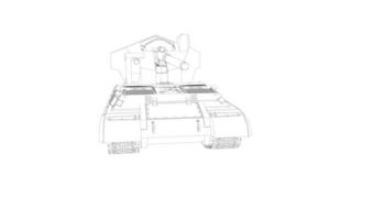 lijntekeningen van militaire tanks vector