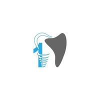 nummer 1 logo icoon met tandheelkundige ontwerp illustratie vector