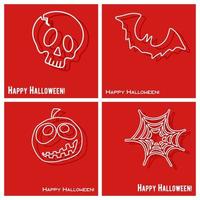 Happy Halloween voorbladsjabloon set vector