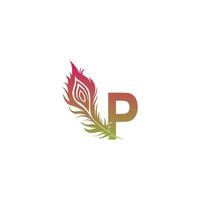 letter p met veer logo pictogram ontwerp vector