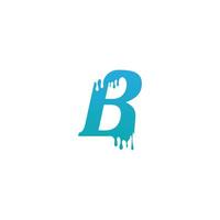 smeltende letter b pictogram logo ontwerpsjabloon vector