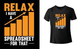 ik heb een spreadsheet voor dat t-shirtontwerp vector