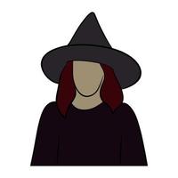 meisje met een heksenhoed. Halloween kostuum. vector