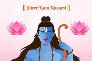 shree ram navami viering heer rama met pijl en boog vector