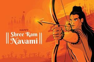 shree ram navami viering heer rama met pijl en boog vector