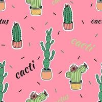 doodle illustratie cactus zwart op wit mooie sappige lijntekeningen icon vector