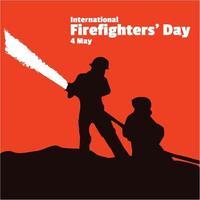 vector voor internationale brandweerdag. eenvoudige en elegante illustratie. brandweerlieden