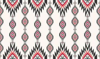 ikat inheemse Azteekse geometrische vorm naadloze achtergrond. etnisch stammen kleurrijk rood patroonontwerp. gebruik voor stof, textiel, interieurdecoratie-elementen, stoffering, verpakking. vector
