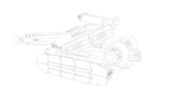 lijntekeningen van torpedojager tank vector