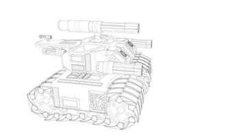 lijntekeningen van militaire tanks vector