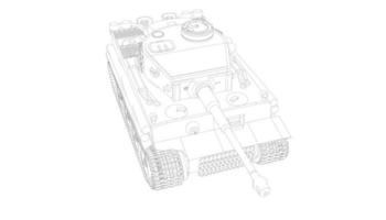 lijntekeningen van militaire tanks vector