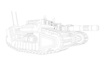 lijntekeningen van aanvalstank vector