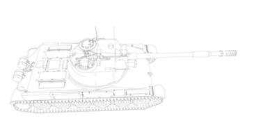 lijntekeningen van militaire tanks vector