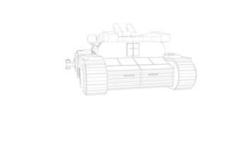 lijntekeningen van torpedojager tank vector