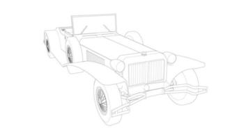 vintage auto ontwerp lijntekeningen vector