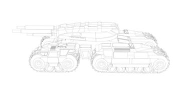 lijntekeningen van militaire tanks vector