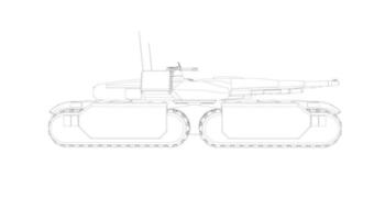 lijntekeningen van militaire tanks vector