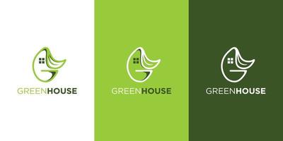 groen huis logo sjabloon met modern concept vector