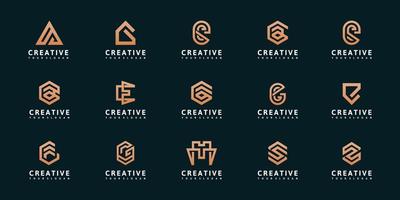 set van abstracte initiële az.monogram logo-ontwerp, pictogrammen voor zaken van luxe vector