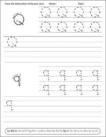 alfabet handschrift praktijk werkblad. alfabetactiviteit voor kleuters en kleuterscholen. Engelse activiteit voor kinderen vector