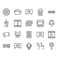 bioscoop icon set vector