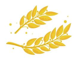 gouden lauriertak symbool van de dag van de overwinning vectorillustratie geïsoleerd op een witte background vector